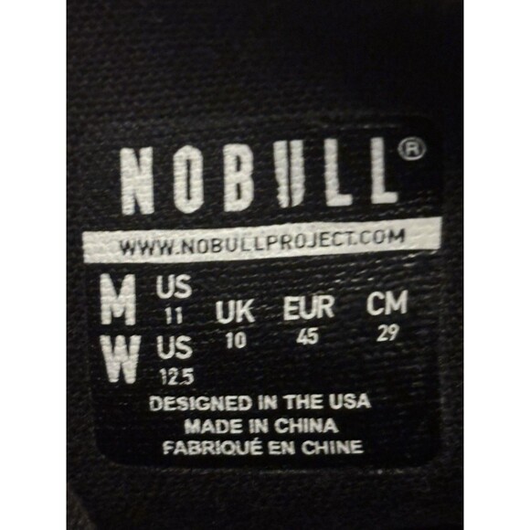 Nobull Mens 11 Womens 12.5 Mid Top Trainers Unisex Black Lace Up Sneakers main image 7
